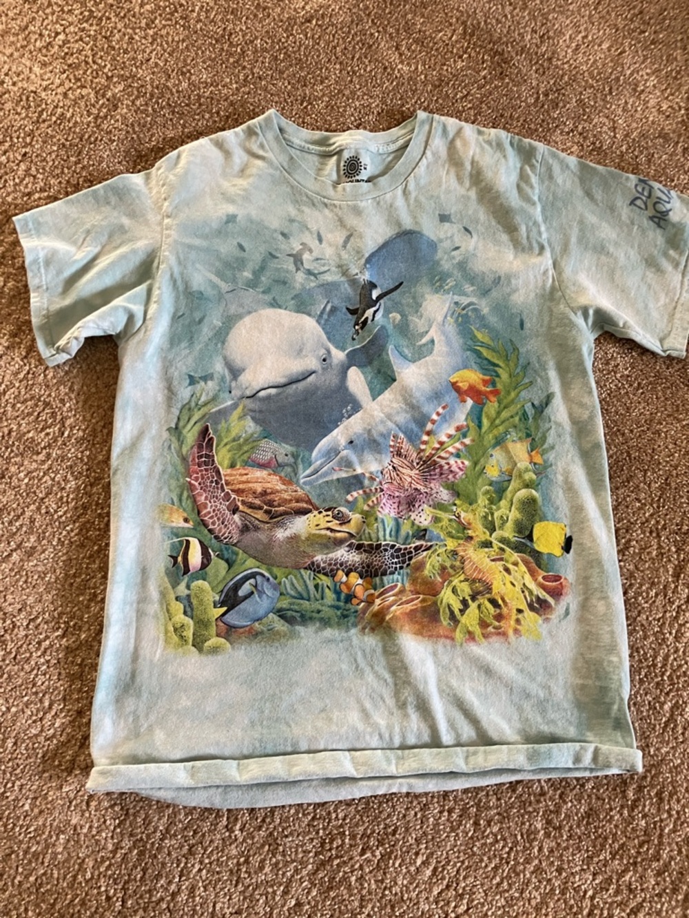 The Mountain Light Blue Ocean Life Graphic Tee